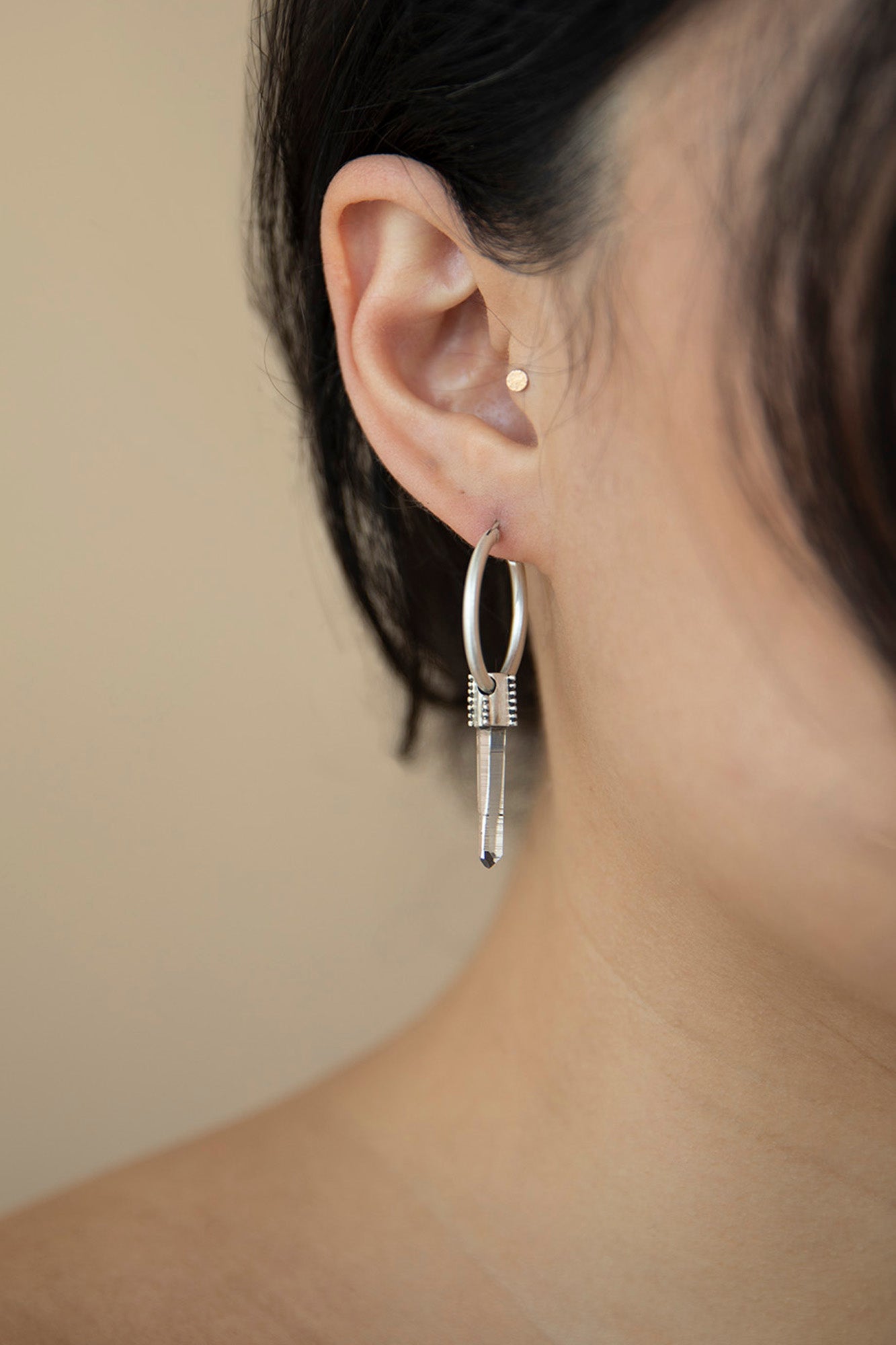 Thistle Earrings · Quartz Crystal