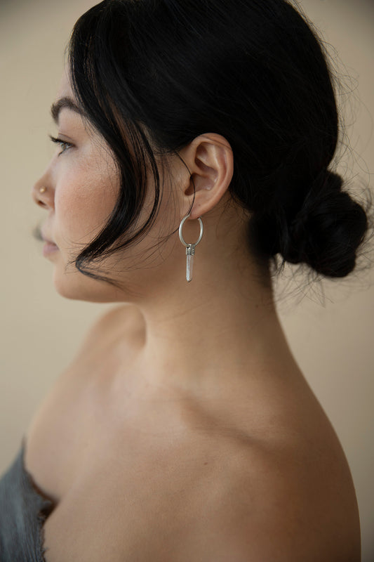 Thistle Earrings · Quartz Crystal